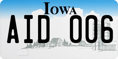 IA license plate AID006