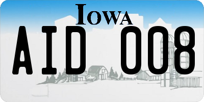 IA license plate AID008