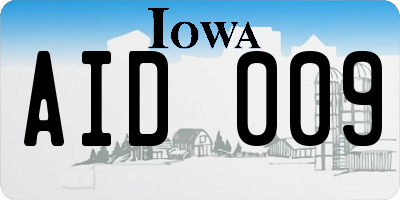IA license plate AID009
