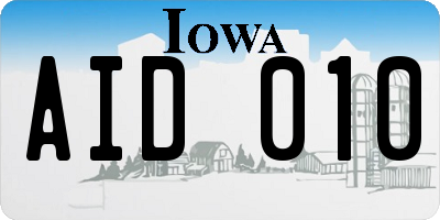 IA license plate AID010