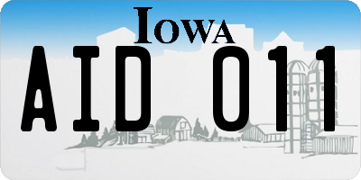 IA license plate AID011