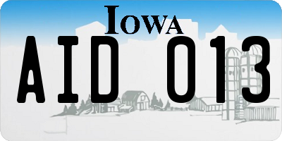 IA license plate AID013