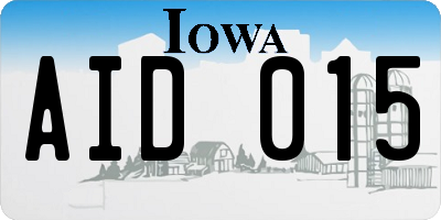 IA license plate AID015