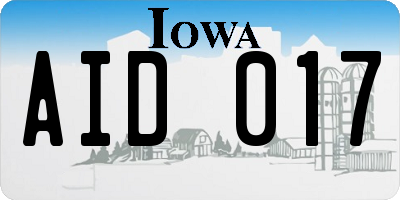 IA license plate AID017