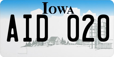IA license plate AID020