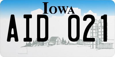 IA license plate AID021