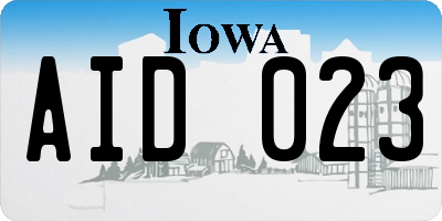 IA license plate AID023