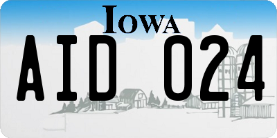 IA license plate AID024