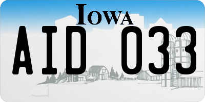 IA license plate AID033