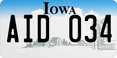 IA license plate AID034