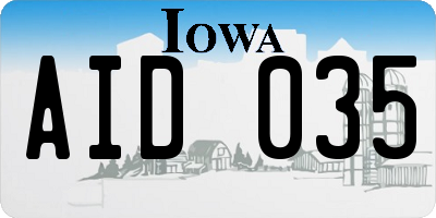 IA license plate AID035