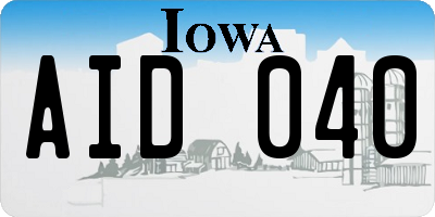 IA license plate AID040