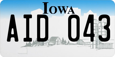 IA license plate AID043