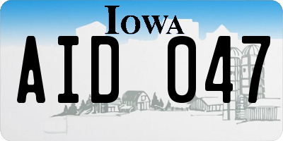 IA license plate AID047