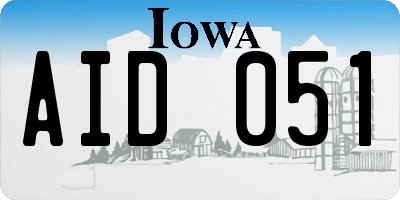 IA license plate AID051