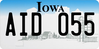 IA license plate AID055