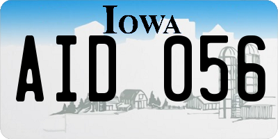 IA license plate AID056