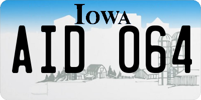 IA license plate AID064