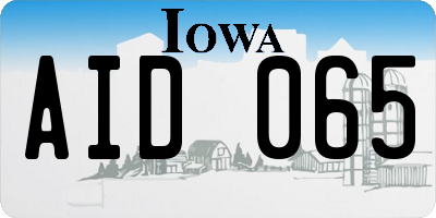 IA license plate AID065
