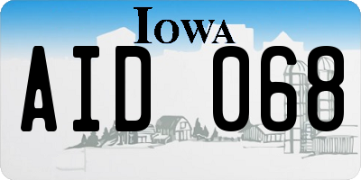 IA license plate AID068