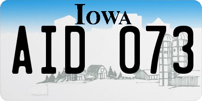 IA license plate AID073