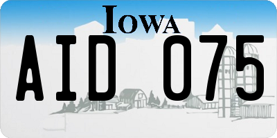 IA license plate AID075