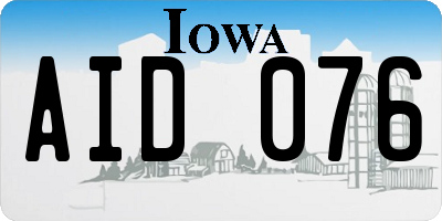 IA license plate AID076