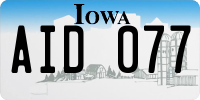 IA license plate AID077