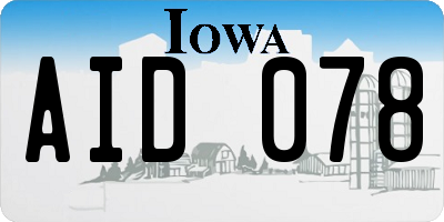 IA license plate AID078