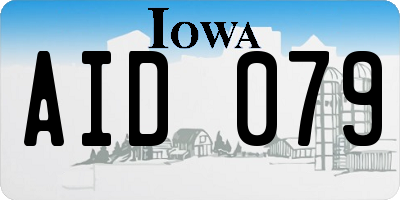 IA license plate AID079