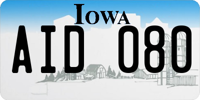 IA license plate AID080