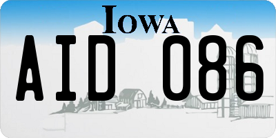 IA license plate AID086