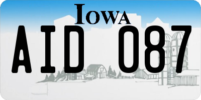IA license plate AID087
