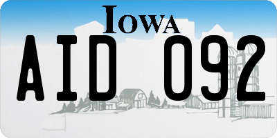 IA license plate AID092
