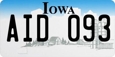 IA license plate AID093
