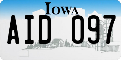 IA license plate AID097