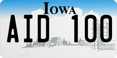 IA license plate AID100