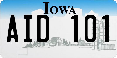 IA license plate AID101