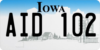 IA license plate AID102