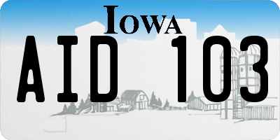 IA license plate AID103