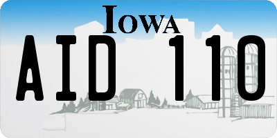 IA license plate AID110