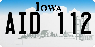 IA license plate AID112