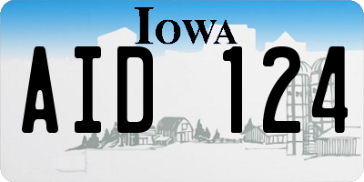 IA license plate AID124