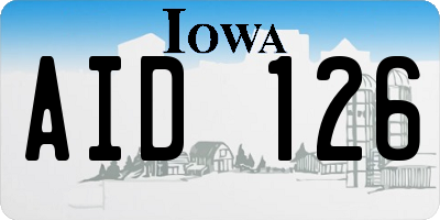 IA license plate AID126