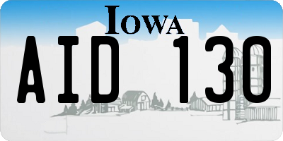 IA license plate AID130