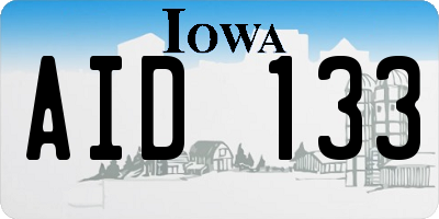 IA license plate AID133