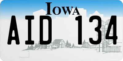 IA license plate AID134
