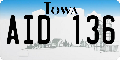 IA license plate AID136
