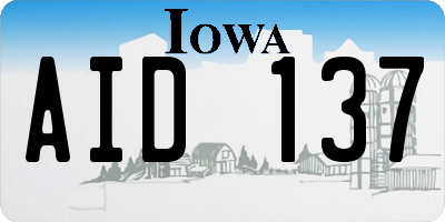 IA license plate AID137