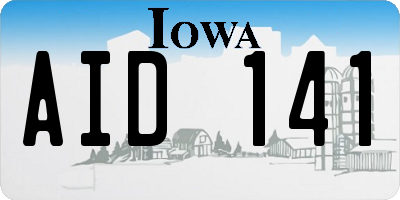 IA license plate AID141